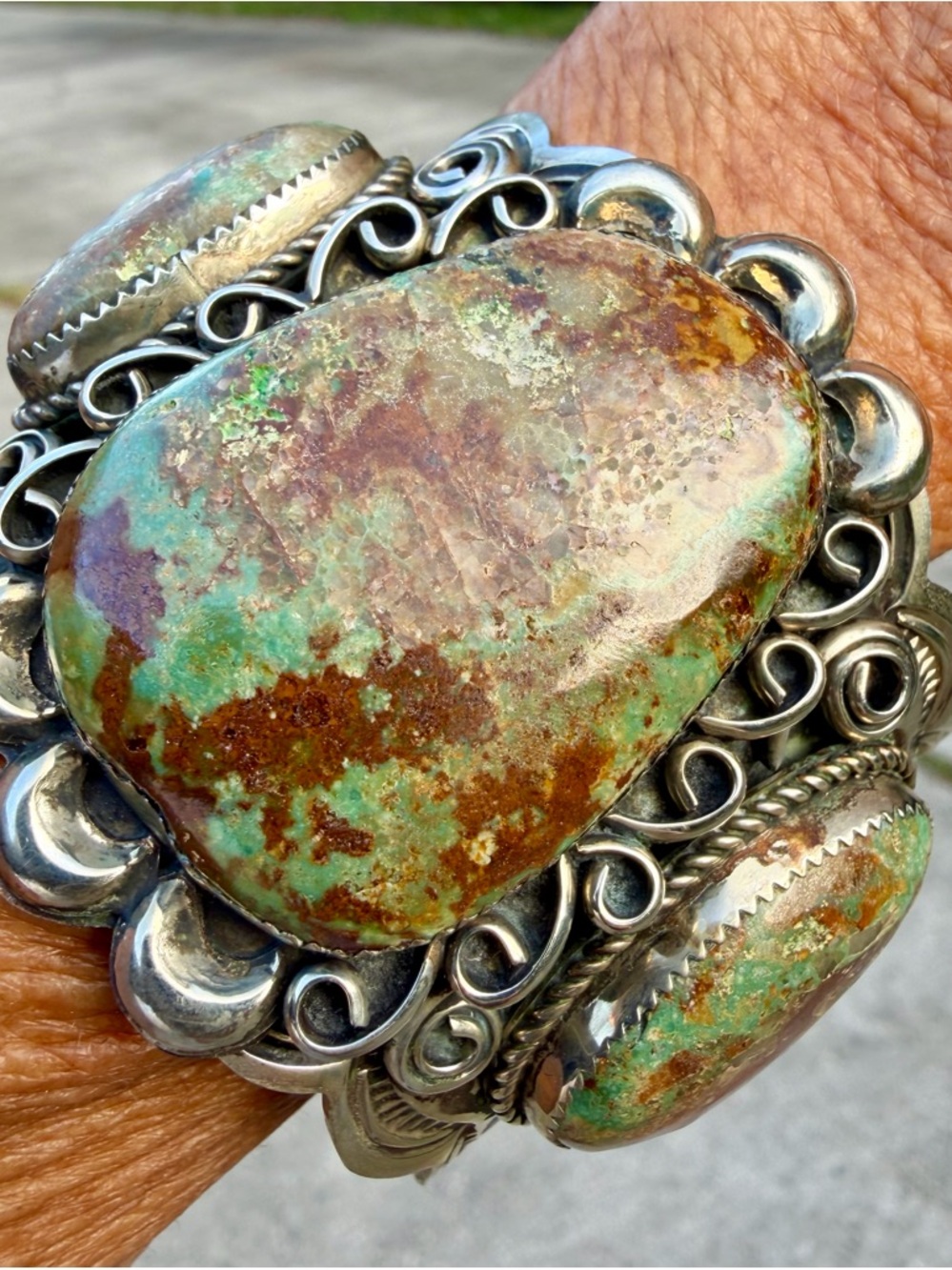 Genuine Royston Turquoise/Sterling Silver Cuff Bracelet